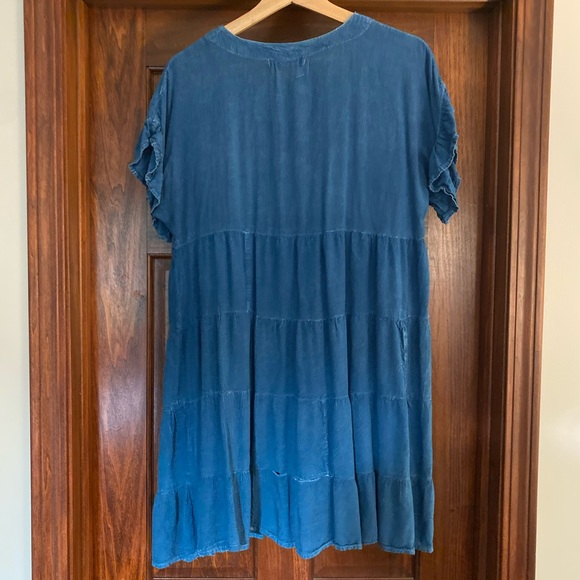Blue Ruffled Mini Dress - Picture 4 of 4